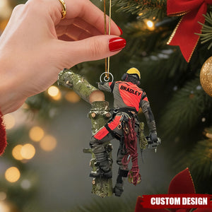 Custom Tree Climber Christmas Ornament β Personalized Arborist Gift for Him
