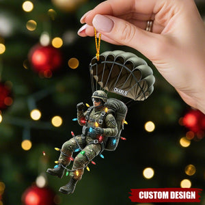 Custom Military Parachute Christmas Ornament - Christmas Gift For Parachutist