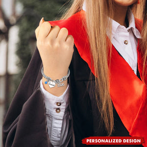 Personalized 2026 Graduation Bracelet - Custom Name & Birthstone Grad Gift
