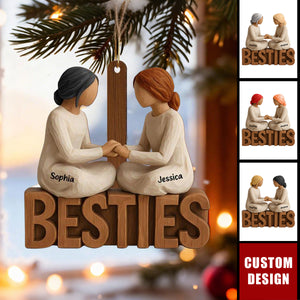 Custom “Besties” Friendship Ornament – Best Friend Christmas Gift