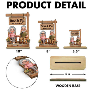 Personalized Couple Wooden Plaque — Custom Name "You & Me We Got This" Anniversary Gift