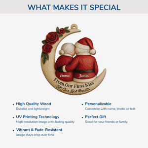 Personalized “From Our First Kiss to Our Last Breath” Christmas Couple Ornament – Custom Names & Year