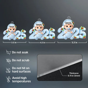 Baby’s First Christmas Ornament 2025 – Custom Name & Design Gift for Newborn