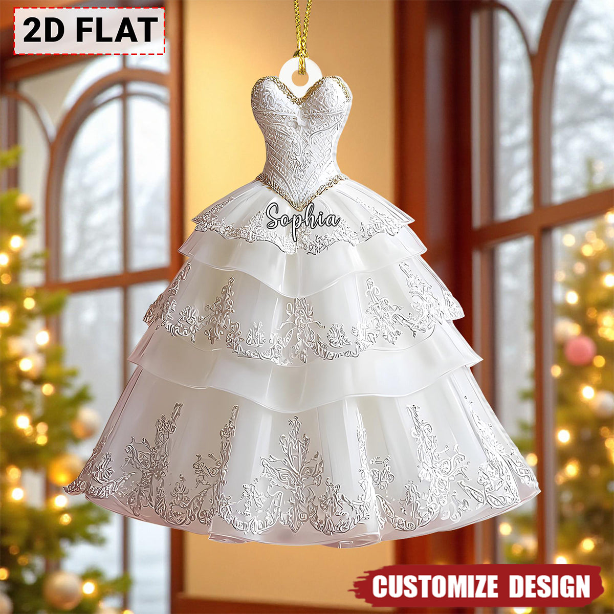 Personalized Wedding Dress Ornament – Perfect Wedding or Anniversary Gift
