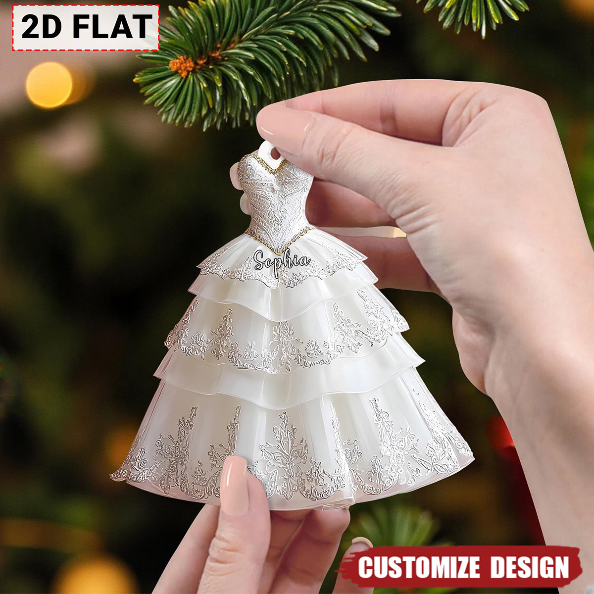 Personalized Wedding Dress Ornament – Perfect Wedding or Anniversary Gift