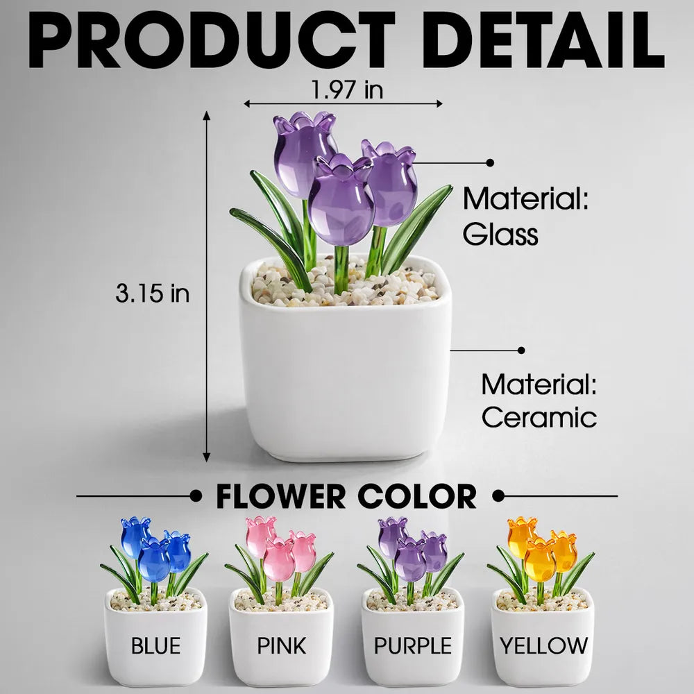 Personalized Glass Everlasting Tulips - Mother’s Day Gift for Daughter