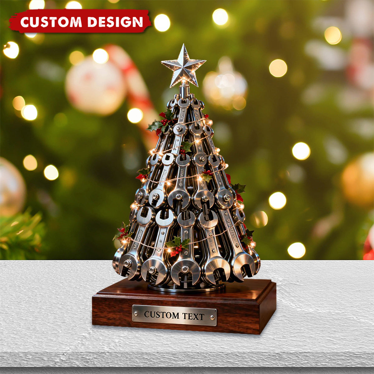 Custom Metal Wrench Christmas Tree – Personalized Gift for Mechanics & Handymen