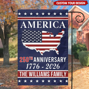 Personalized 250th Anniversary America Custom Family Garden Flag