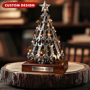 Custom Metal Wrench Christmas Tree – Personalized Gift for Mechanics & Handymen