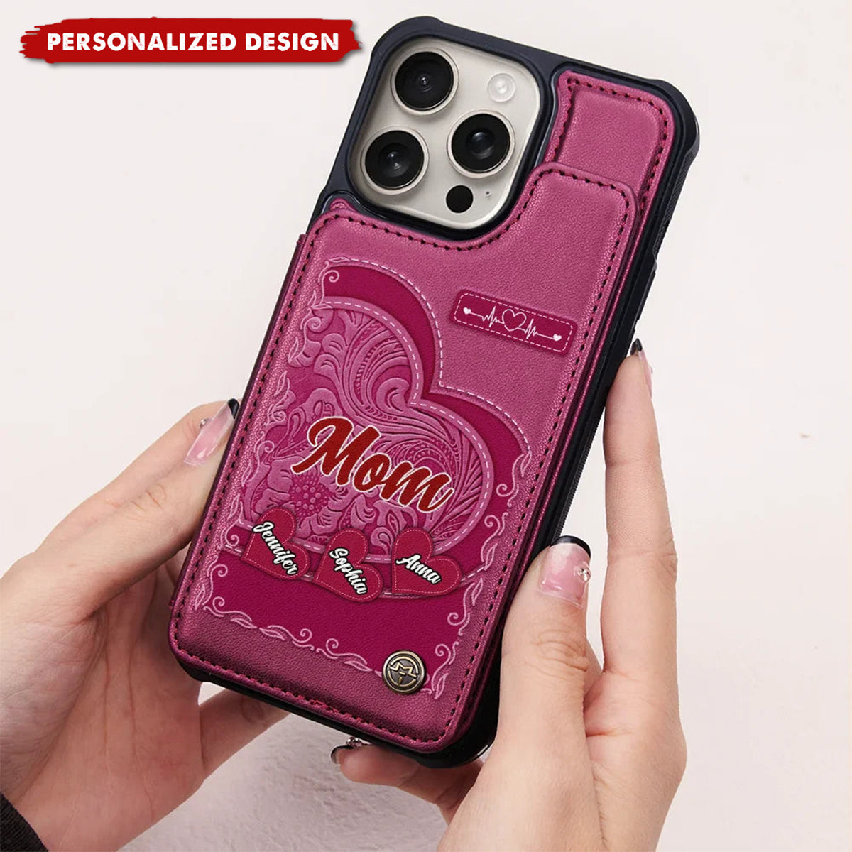 Personalized Grandma/Mom Leather Wallet Phone Case - Gift For Grandma/Mom