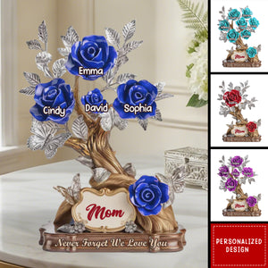 Personalized Family Tree Rose Acrylic Plaque - Gifts For Mom, Grandma