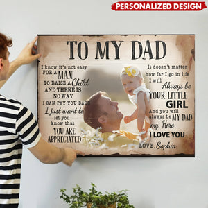 Personalized "To My Dad" Photo Canvas - Custom Father’s Day Gift