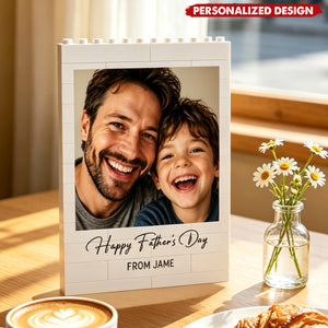 Personalized Brick Building Block Photo Frame - Father's Day Gifts