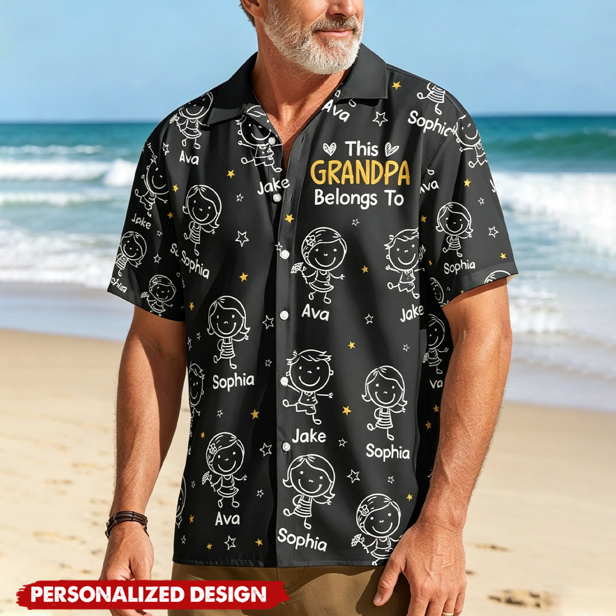 Personalized Papa Hawaiian Shirt, Grandchildren Names Custom - Gift for father,grandpa