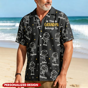 Personalized Papa Hawaiian Shirt, Grandchildren Names Custom - Gift for father,grandpa