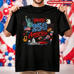 Vintage USA Symbol 250th Anniversary Unisex Tee - Custom Name