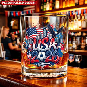 Personalized World Cup Country Whiskey Glass - Gift for Soccer Fans