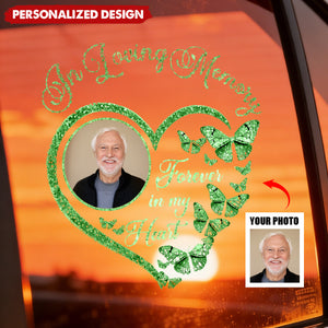Personalized In Loving Memory Photo Heart Butterfly Decal Custom Memorial Sticker