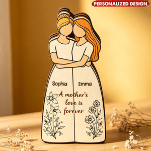 Personalized Mother Daughter Names Wooden plaque -  “A Mother’s Love Is Forever”