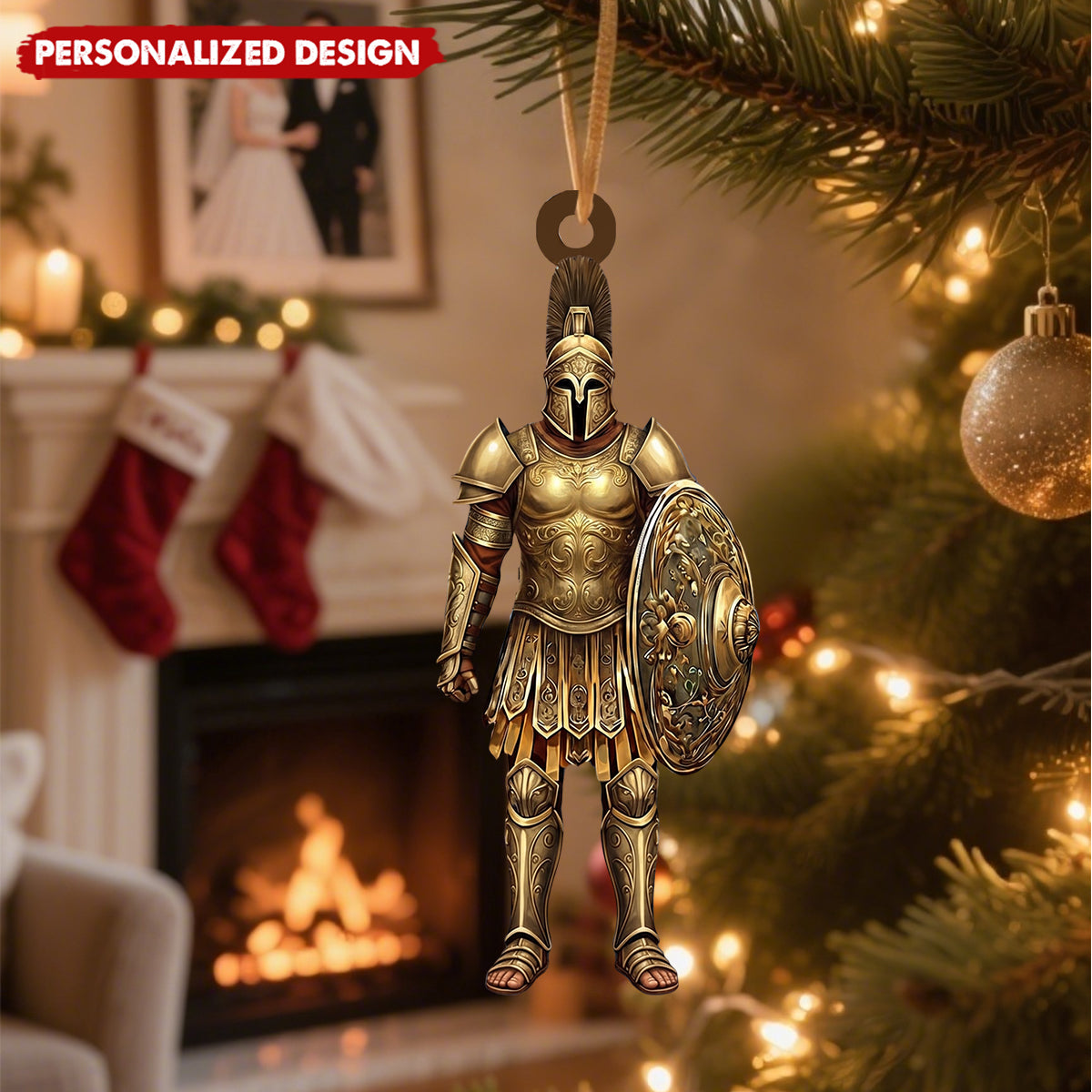 Personalized Ancient Greek Hoplite Custom Name Acrylic Ornament