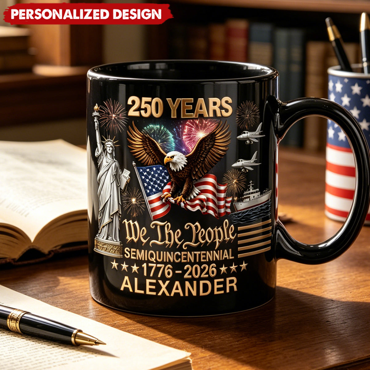 Personalized America 250th We The People 1776-2026 Mug - Custom Name
