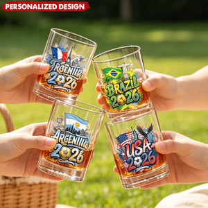 Personalized World Cup Country Whiskey Glass - Gift for Soccer Fans