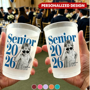 Personalized  Graduation Party Cups- Custom Photo & Name Senior 2026 Party Favors