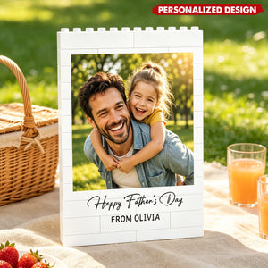 Personalized Brick Building Block Photo Frame - Father's Day Gifts