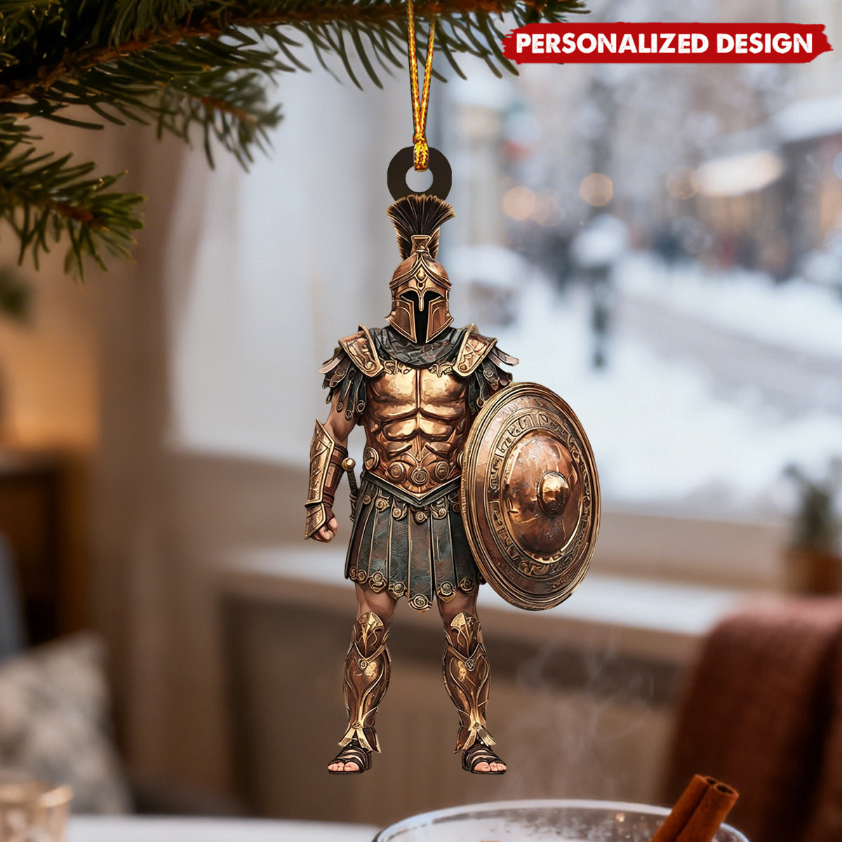 Personalized Ancient Greek Hoplite Custom Name Acrylic Ornament