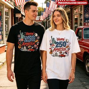 Vintage USA Symbol 250th Anniversary Unisex Tee - Custom Name