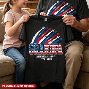 Personalized “Flyover Crew” T-Shirt - Custom Names Patriotic Tee