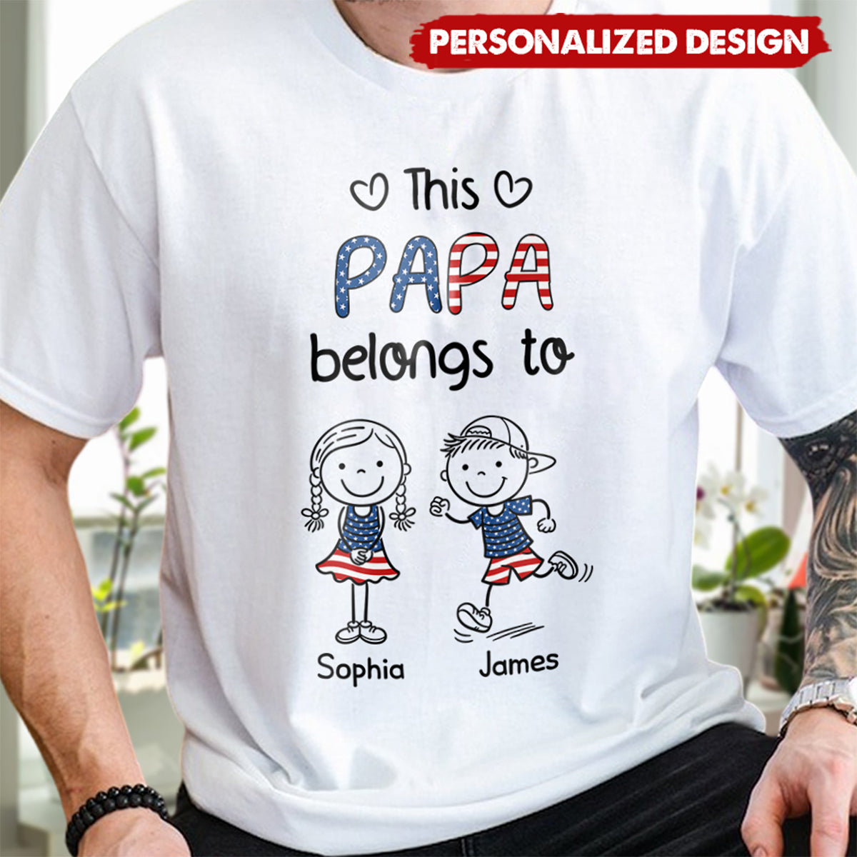 Personalized "This Mama Belongs To" T-Shirt - Custom Kid Names & Figures Family Gift
