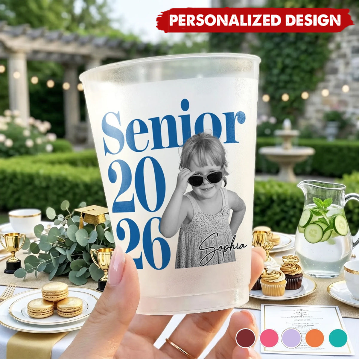 Personalized  Graduation Party Cups- Custom Photo & Name Senior 2026 Party Favors