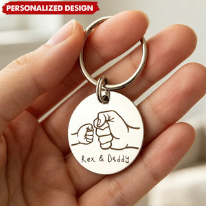 Personalized Multi-Child Fist Bump Keychain - Custom Names Gift
