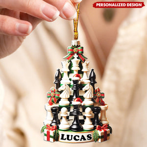 Personalized Chess Tree Christmas Acrylic Ornament - Gift For Chess Player