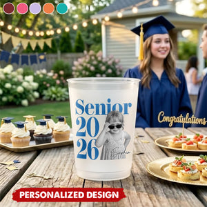 Personalized  Graduation Party Cups- Custom Photo & Name Senior 2026 Party Favors