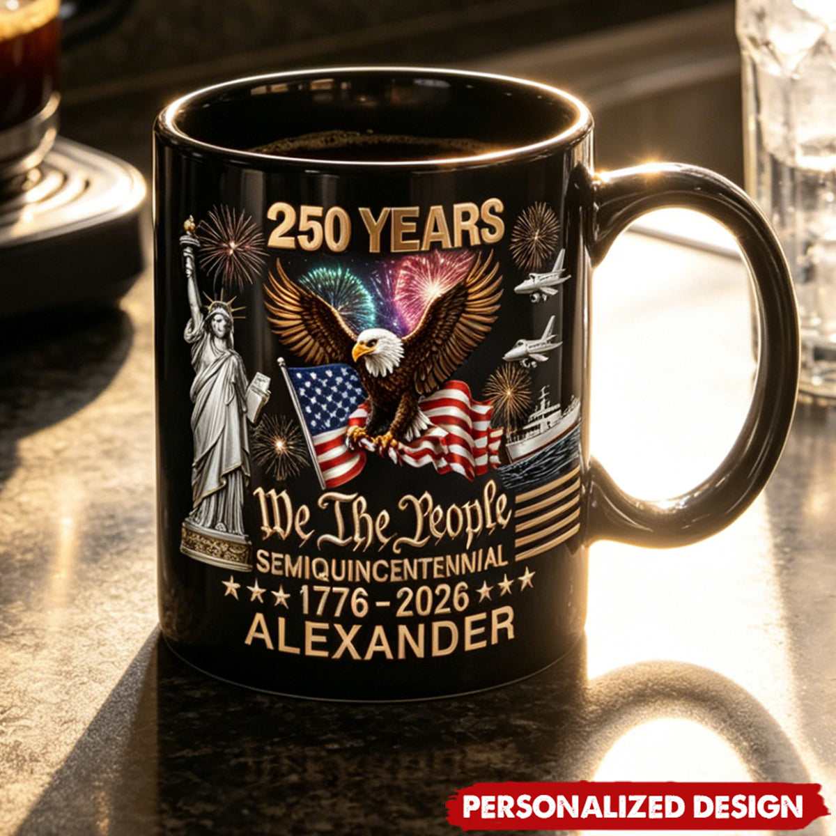 Personalized America 250th We The People 1776-2026 Mug - Custom Name
