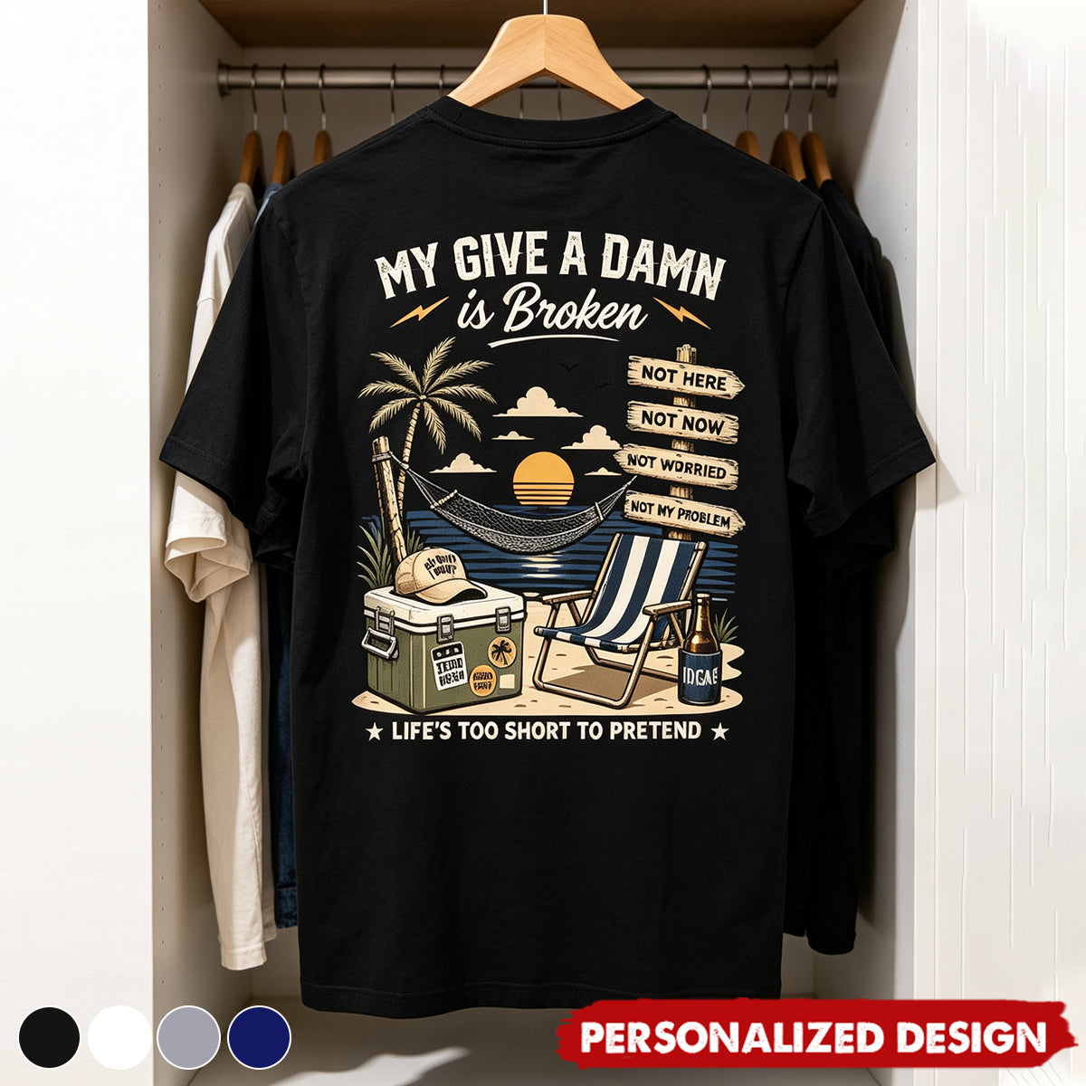Personalized Too Old To Care Club Men’s T-Shirt - Custom Name
