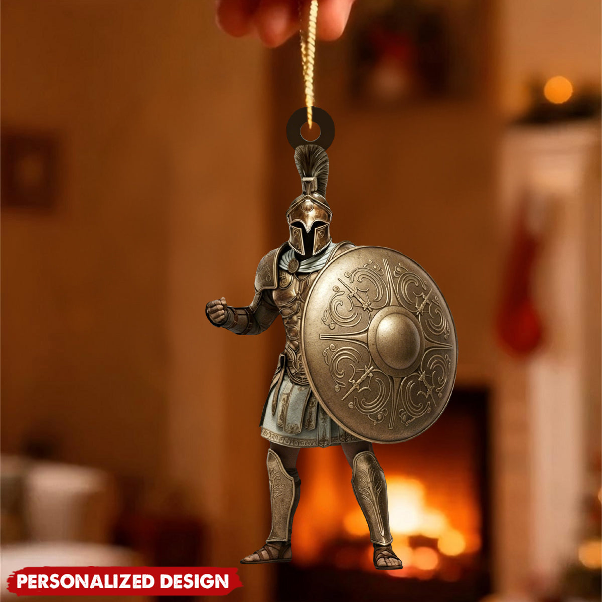 Personalized Ancient Greek Hoplite Custom Name Acrylic Ornament