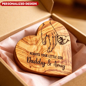 Personalized “Always Your Little Girl” Wooden Heart Plaque - Custom Daddy & Daughter Names