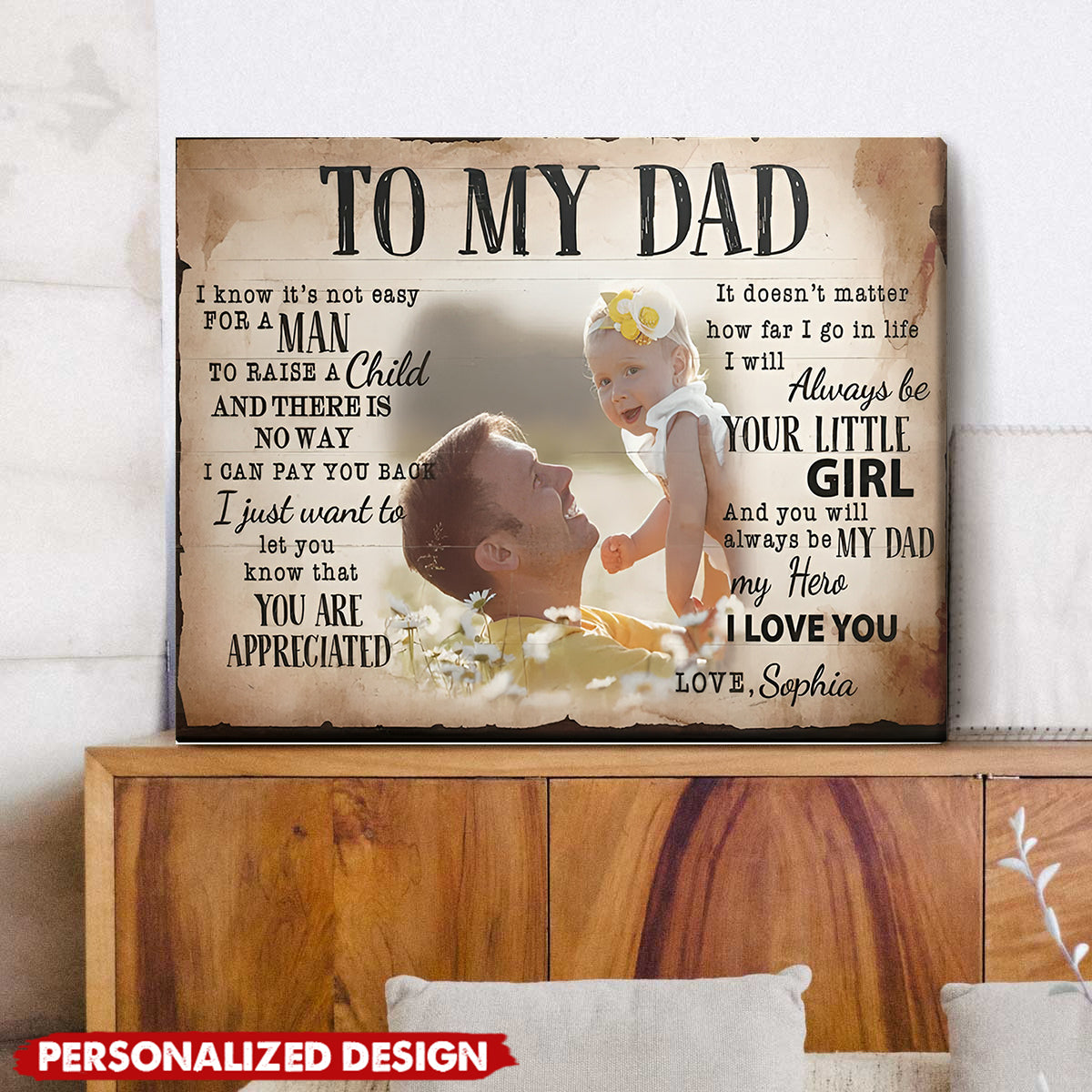 Personalized "To My Dad" Photo Canvas - Custom Father’s Day Gift