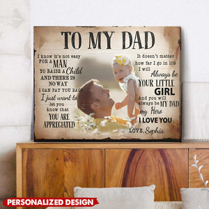 Personalized "To My Dad" Photo Canvas - Custom Father’s Day Gift