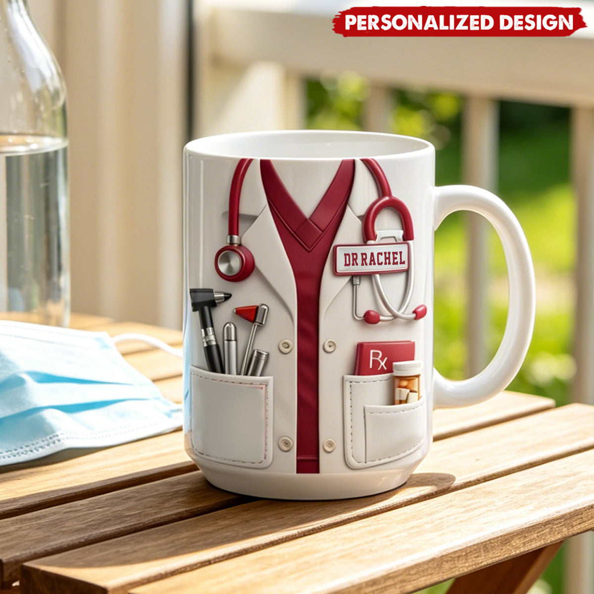 Personalized Healthcare Worker Coffee Mug - Custom Name Tag