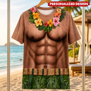 Personalized Optical Illusion Hawaiian Lei Torso T-Shirt