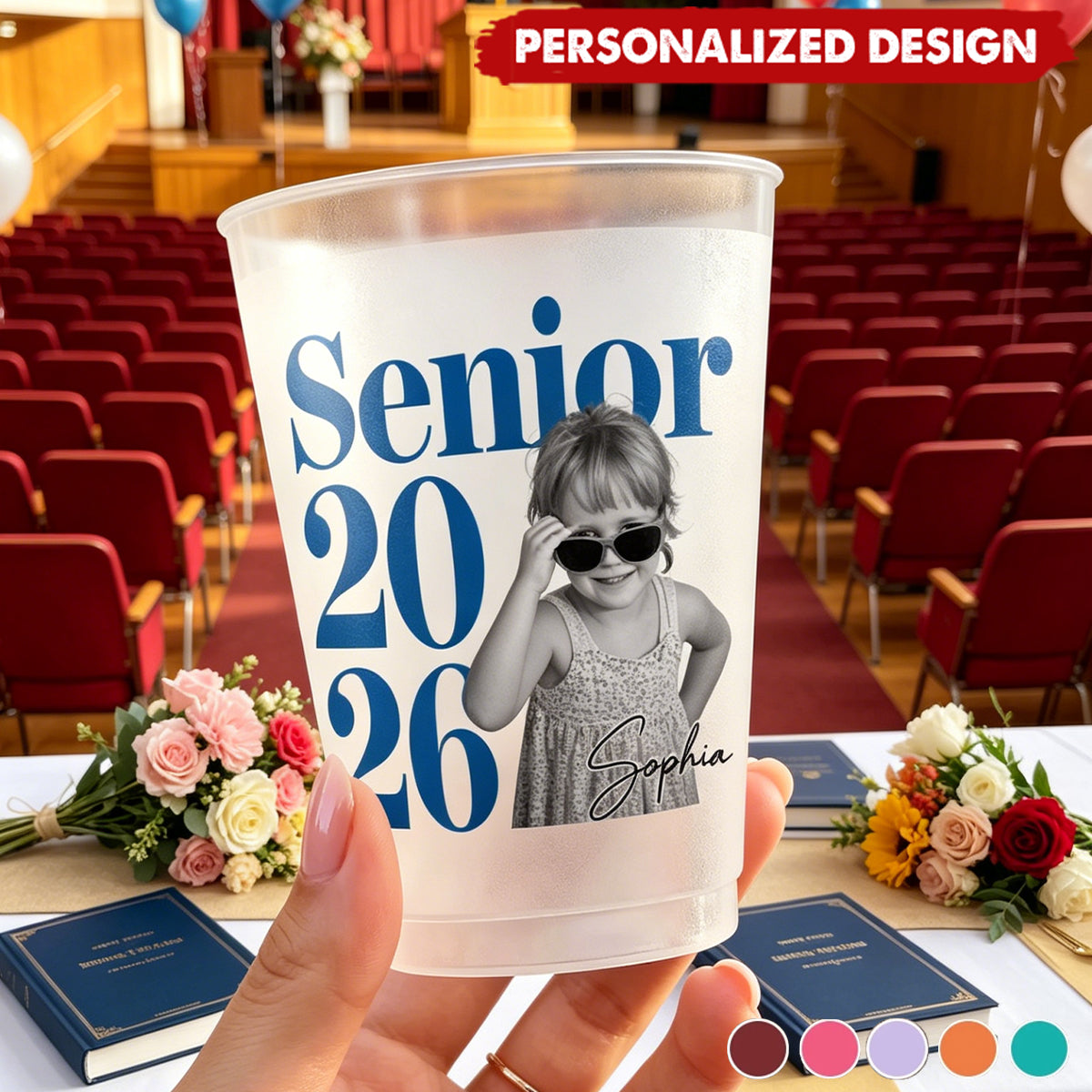 Personalized  Graduation Party Cups- Custom Photo & Name Senior 2026 Party Favors