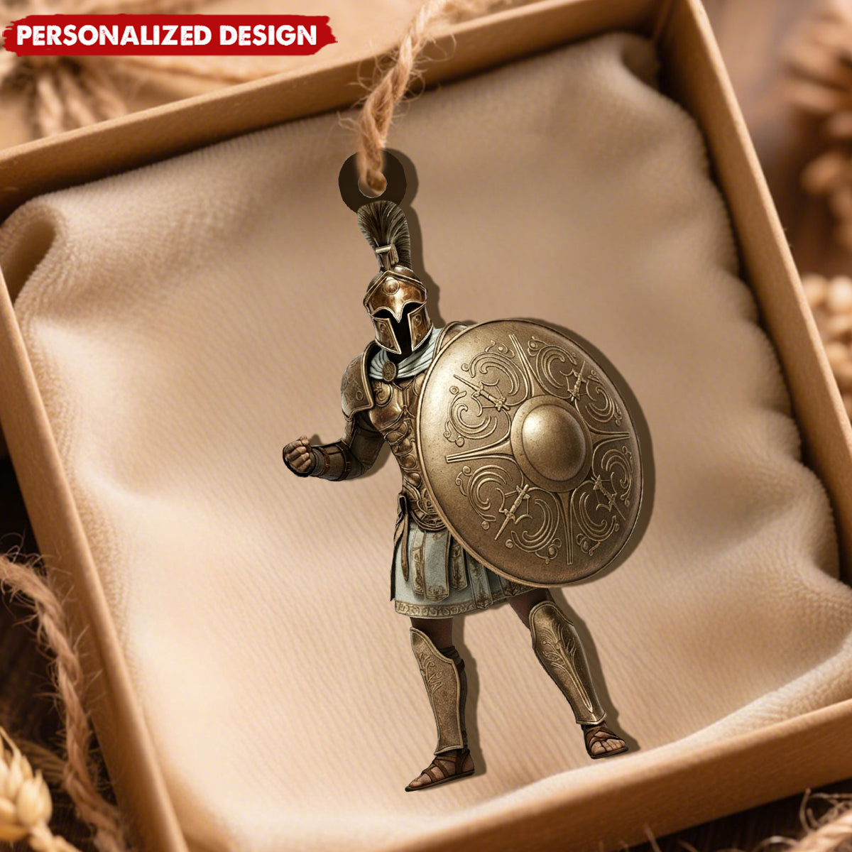 Personalized Ancient Greek Hoplite Custom Name Acrylic Ornament