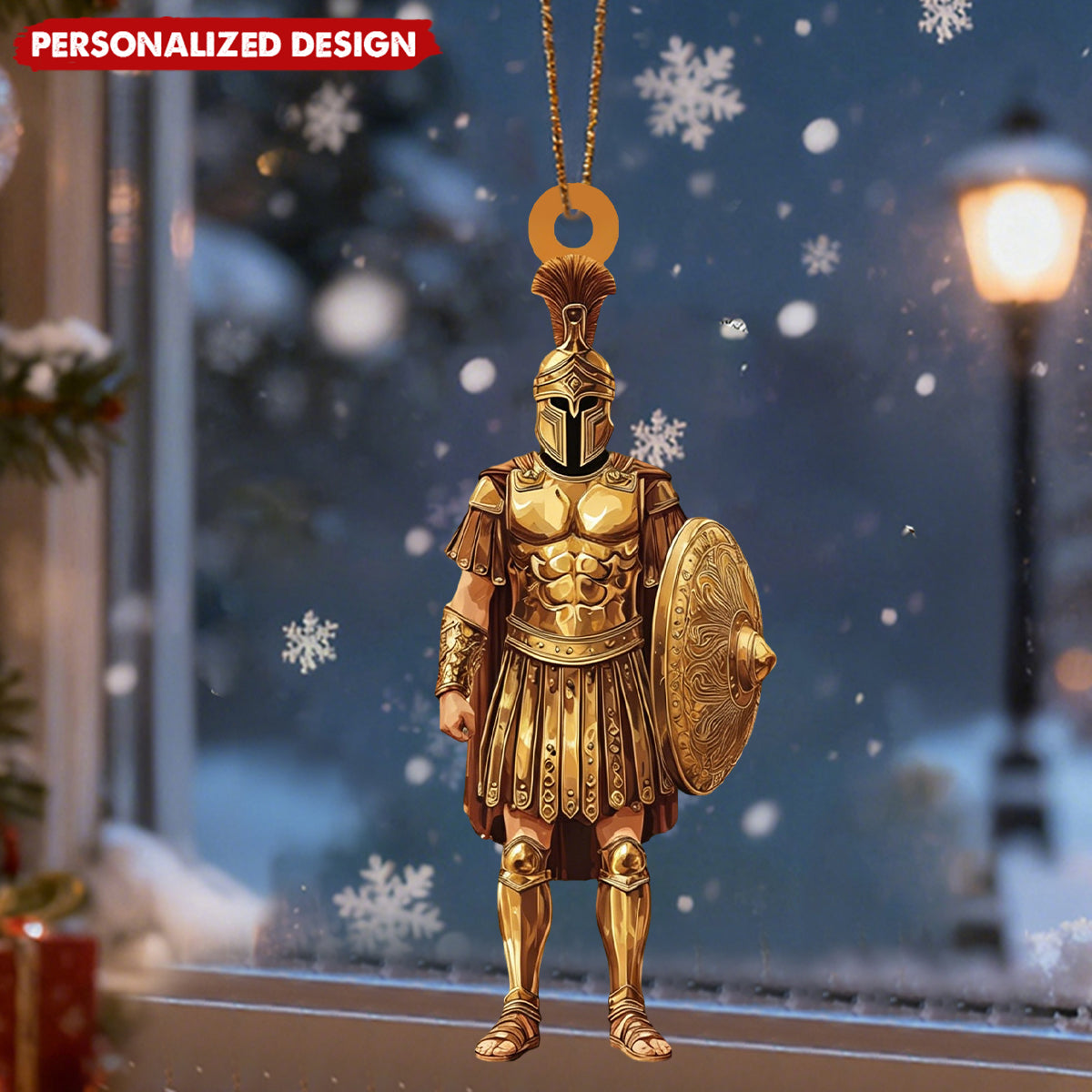 Personalized Ancient Greek Hoplite Custom Name Acrylic Ornament