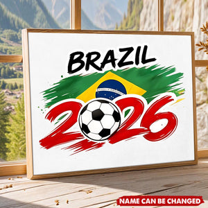 Personalized 2026 World Cup Country Soccer Poster - Custom Name
