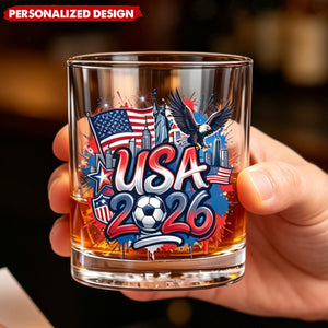Personalized World Cup Country Whiskey Glass - Gift for Soccer Fans