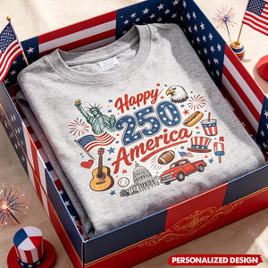 Vintage USA Symbol 250th Anniversary Unisex Tee - Custom Name